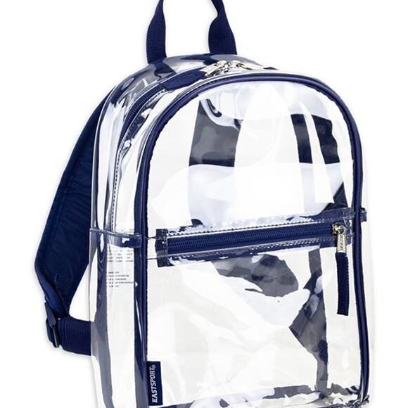 Eastsport Unisex Clear Mini Dome Backpack, Blue Trim - Picture 4 of 5